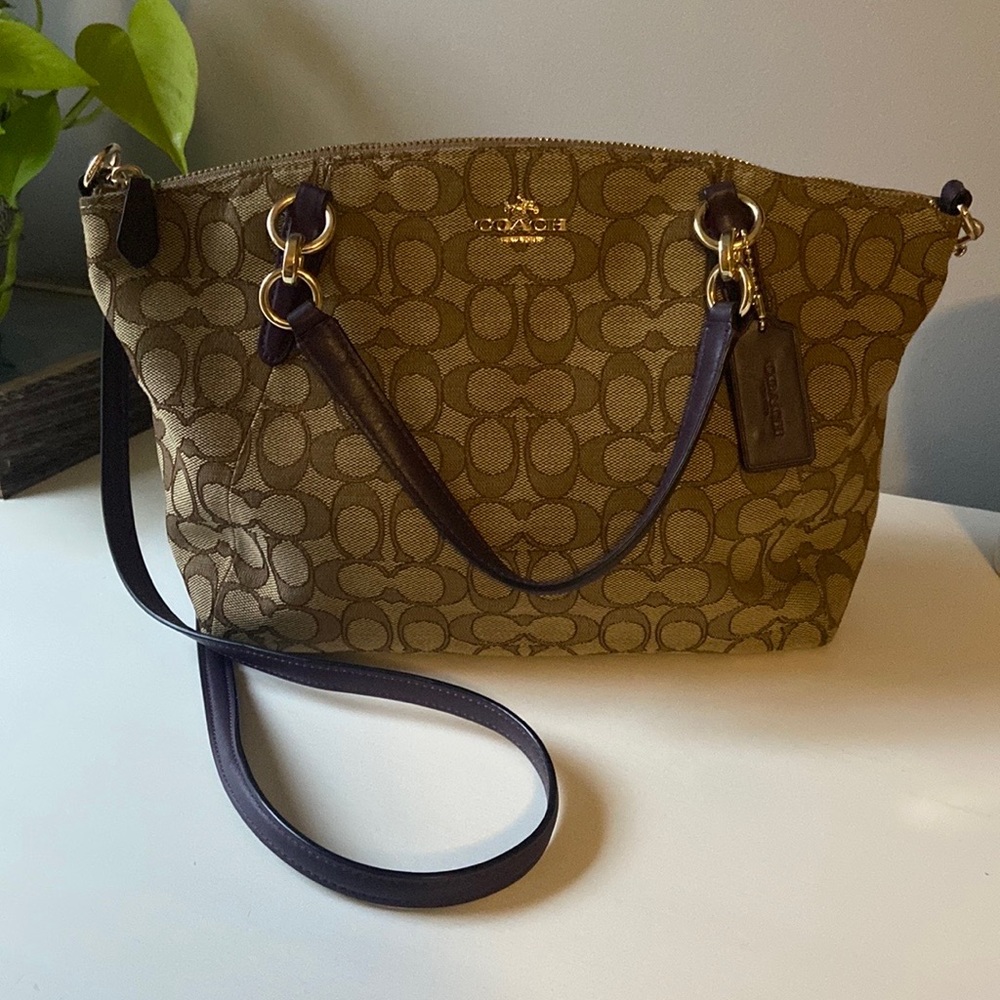 Brown and Purple Coach Bag